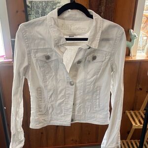 White Denim Jacket with Button Closures